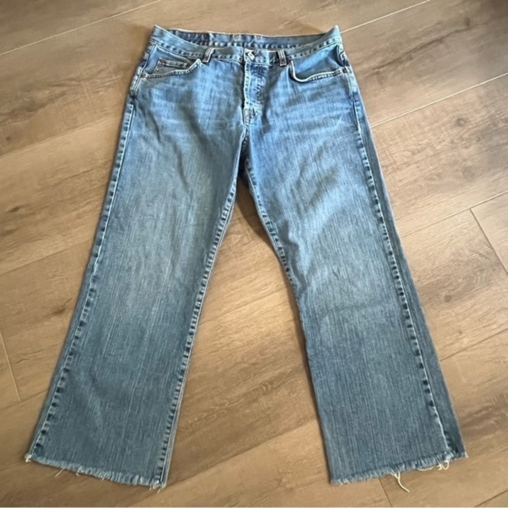 Lucky Brand Easy Rider‎ Ankle Crop Women Size 12/31  Blue Jeans Button Fly 32X25